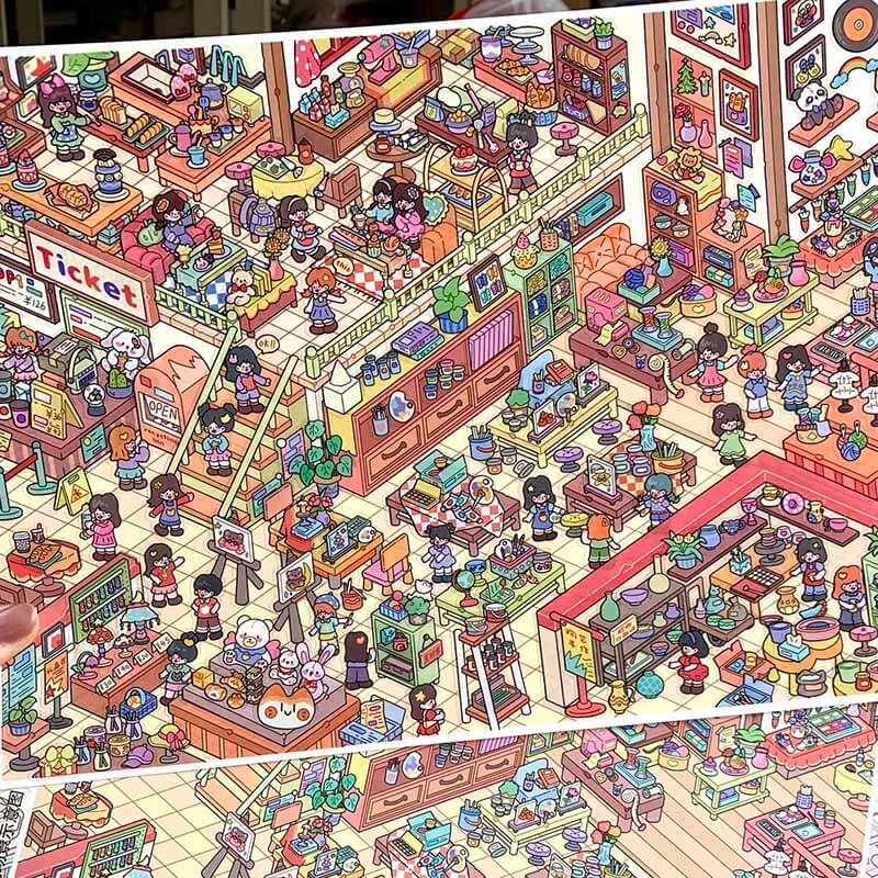 Handmade Quest DIY 3D Scene Stickers 2 Cute Miniature Scenes(xL)