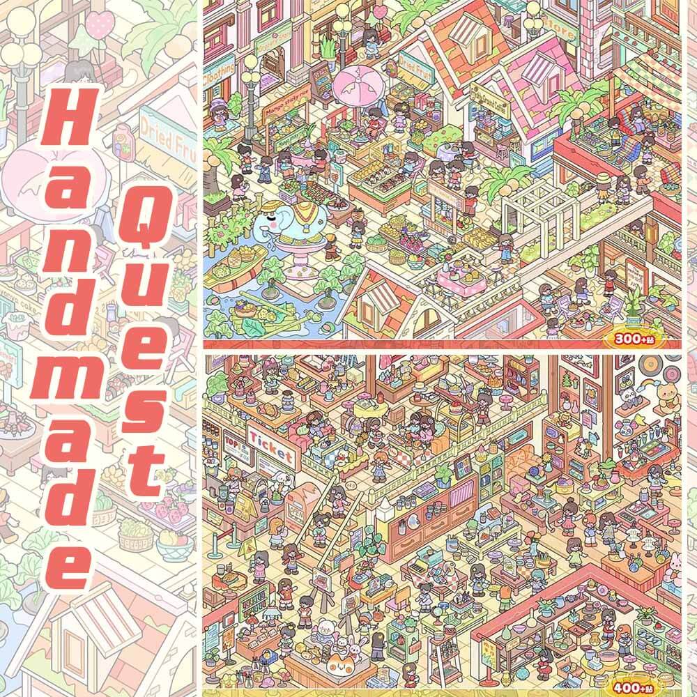 Handmade Quest DIY 3D Scene Stickers 2 Cute Miniature Scenes(xL)