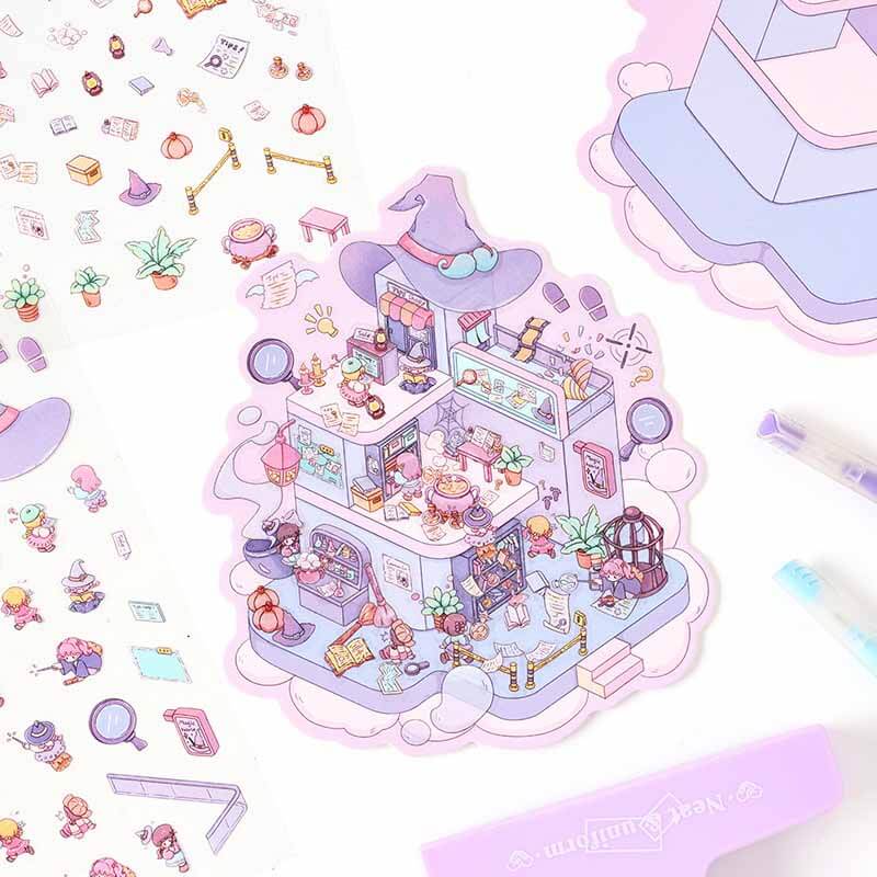 Hangout Haven DIY 3D Sticker Collection 4 Cute Miniature Scenes(S)