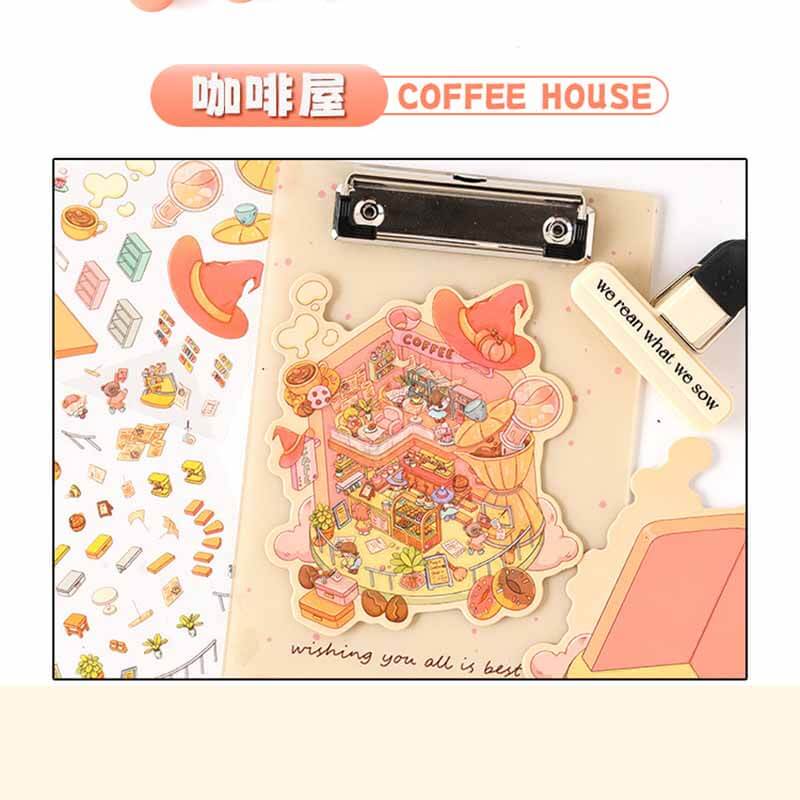 Hangout Haven DIY 3D Sticker Collection 4 Cute Miniature Scenes(S)