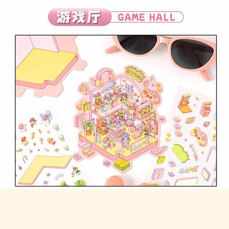 Hangout Haven DIY 3D Sticker Collection 4 Cute Miniature Scenes(S)