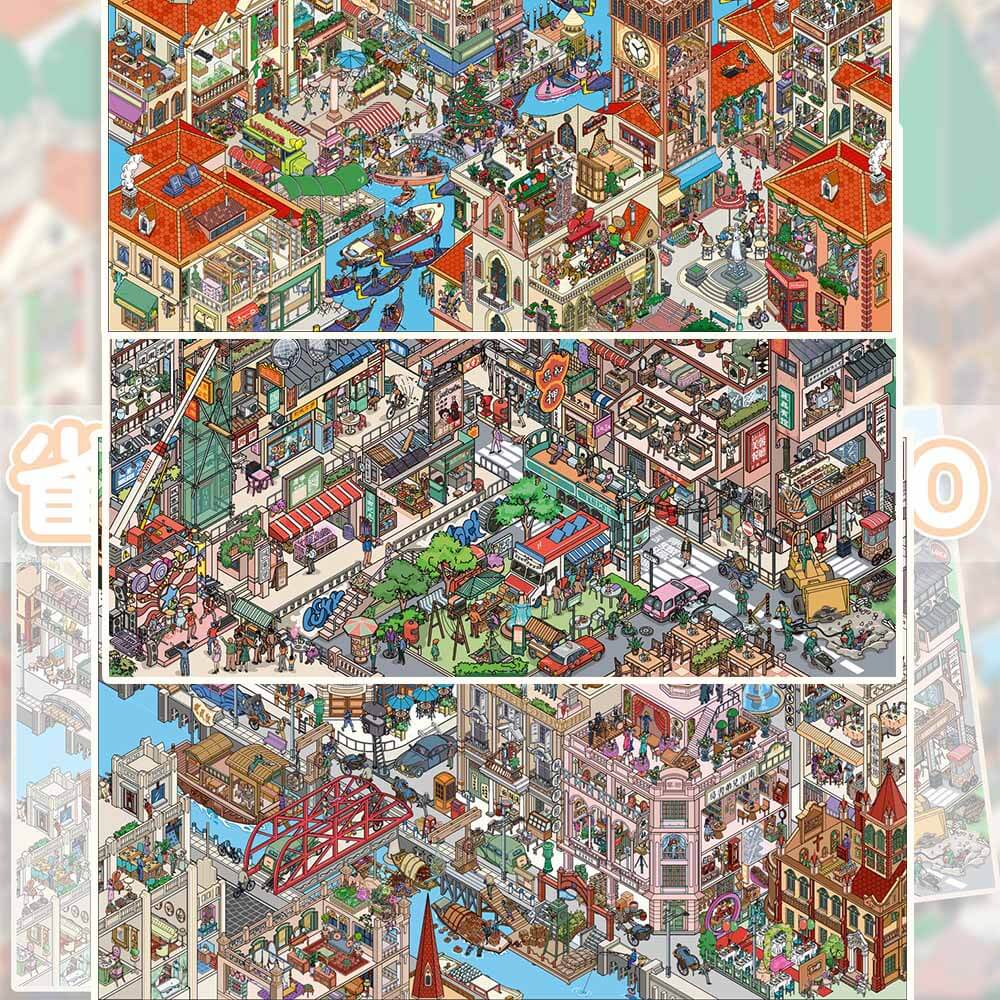 Harbor Reverie DIY 3D Scene Stickers 3 Cute Scenes(XL)