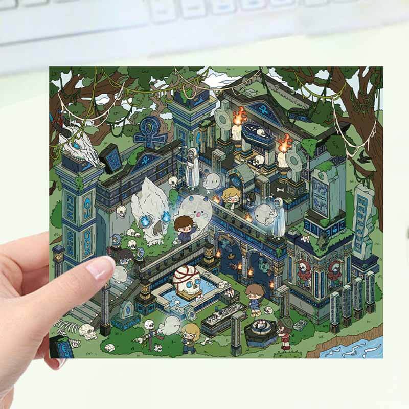 Haunted Park DIY 3D Scene Stickers 4 Cute Miniature Scenes(L)