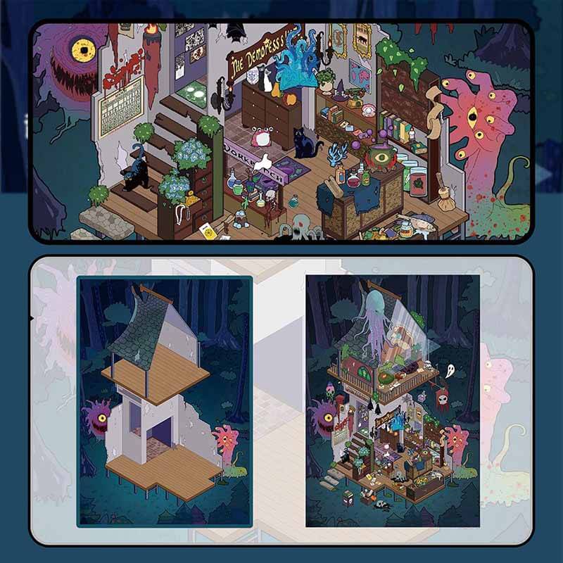 Haunted Park DIY 3D Scene Stickers 4 Cute Miniature Scenes(L)