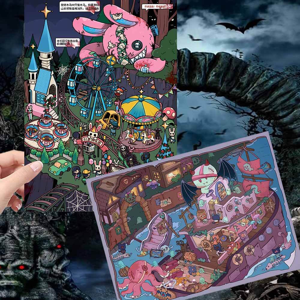 Haunted Park DIY 3D Scene Stickers 2 Cute Miniature Scenes(L)