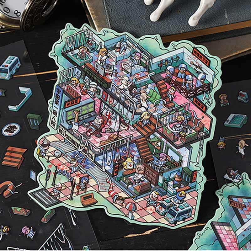 Haunted Secret DIY 3D Scene Stickers 4 Cute Miniature Scenes(S)