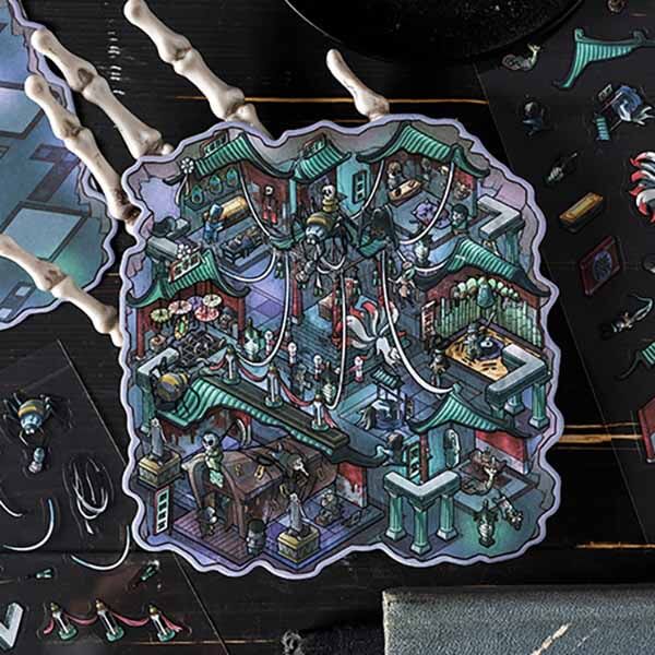 Haunted Secret DIY 3D Scene Stickers 4 Cute Miniature Scenes(S)