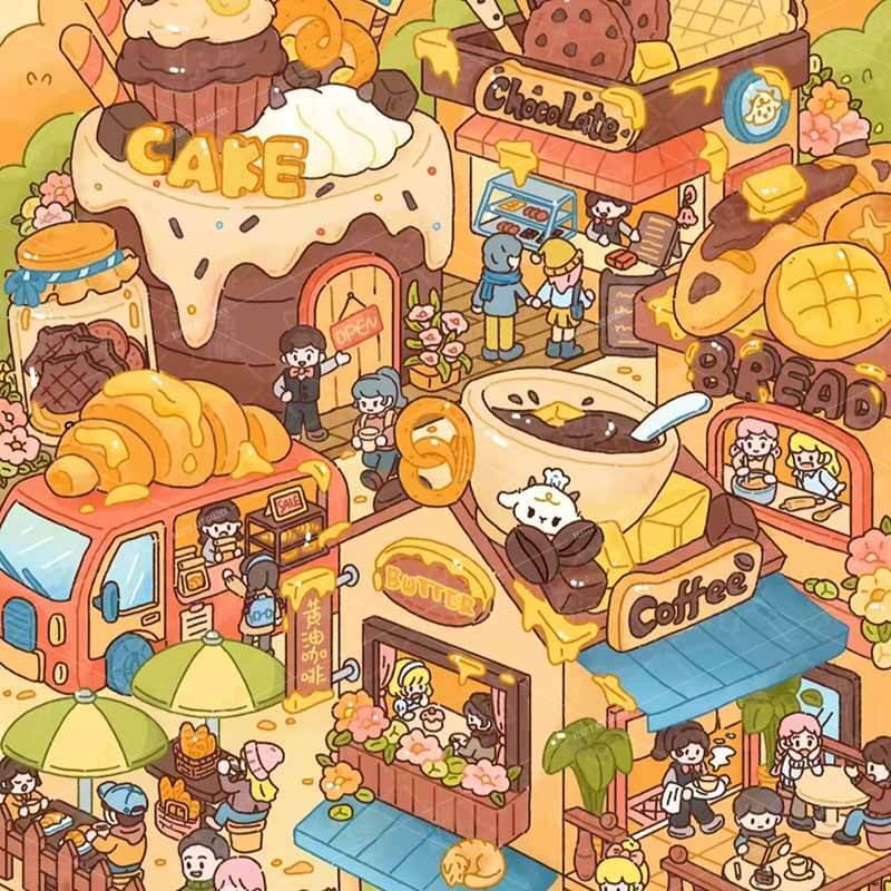 Heartfelt Scenes DIY 3D Scene Stickers 4 Cute Miniature Scenes(L)