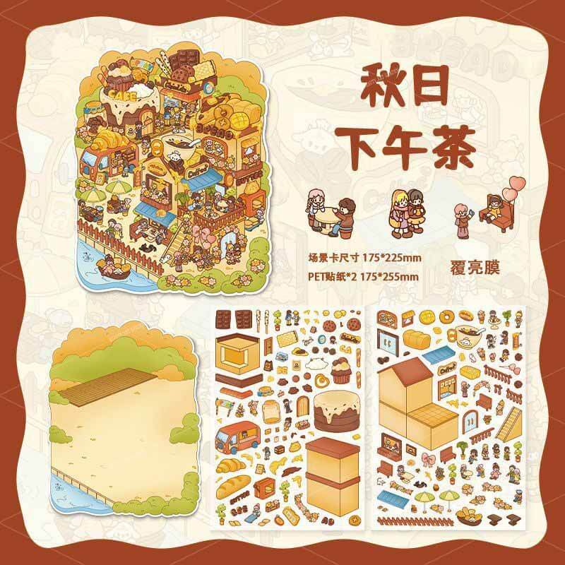 Heartfelt Scenes DIY 3D Scene Stickers 4 Cute Miniature Scenes(L)