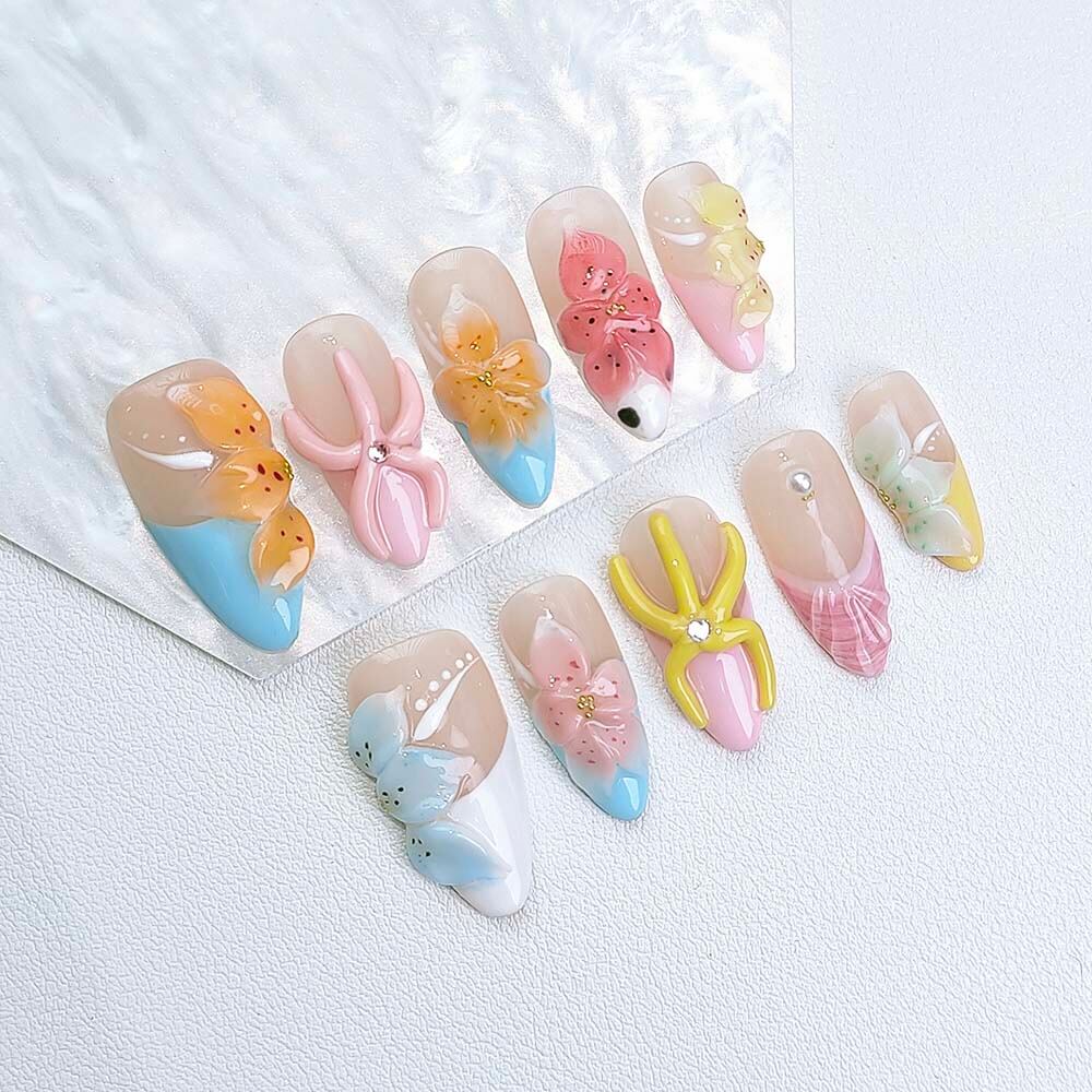 Beauty Art Garden Press On Nails Hidden Coral Bloom 191