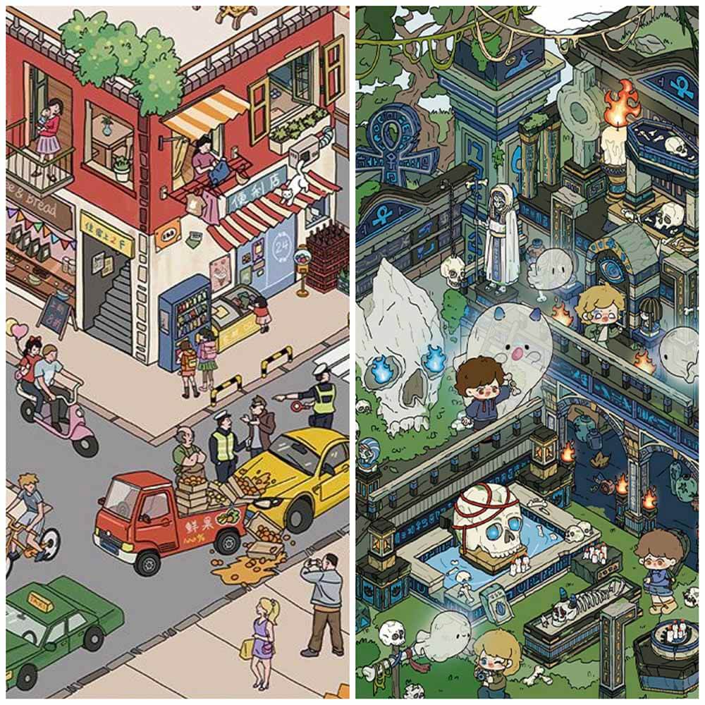 Hidden Journeys DIY 3D Scene Stickers 2 Cute Miniature Scenes