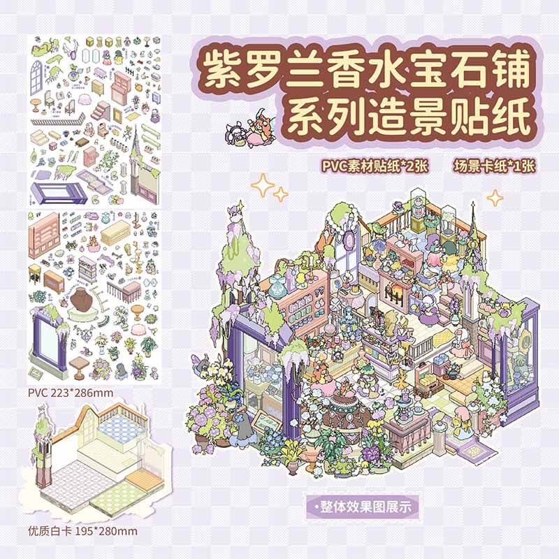 Hidden Retreat DIY 3D Scene Stickers 3 Cute Scenes(L)