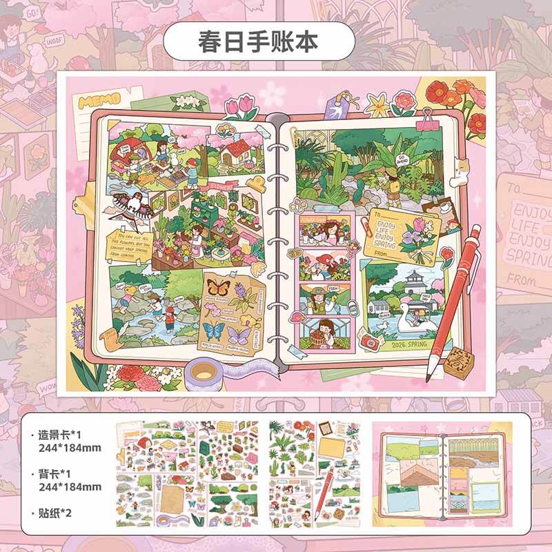 Holiday Notes DIY 3D Scene Stickers With Guide Lines(L&XL)