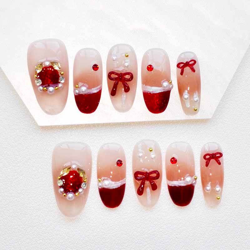 Beauty Art Garden Press On Nail Holiday Red Velvet 210