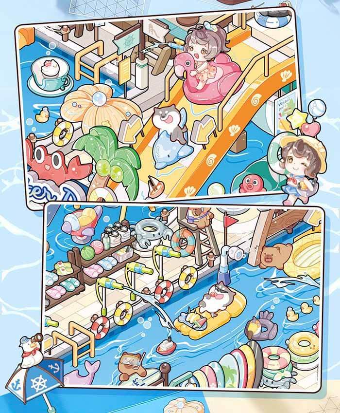 Holiday Street DIY 3D Scene Stickers 2 Cute Miniature Scenes(L)