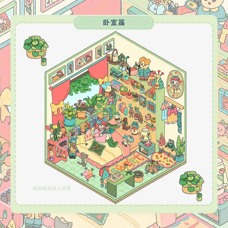 Home Chapters DIY 3D Scene Stickers 4 Cute Miniature Scenes(L)