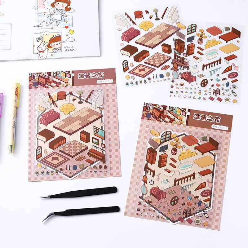 Homeland Serenity DIY 3D Scene Stickers 2 Cute Miniature Scenes(M)