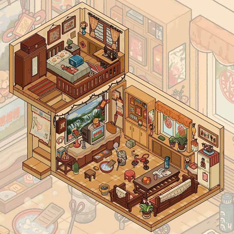 Hometown Stories DIY 3D Scene Sticker 4 Cute Miniature Scenes(L)