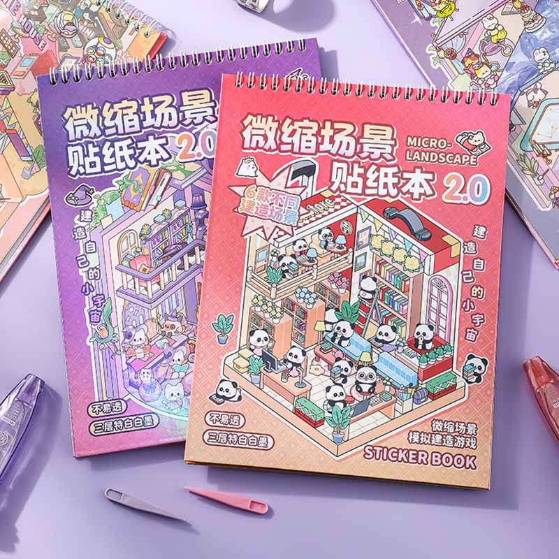 Hopscotch Book 2.0 DIY 3D Sticker Collection 6 Cute Miniature Scenes