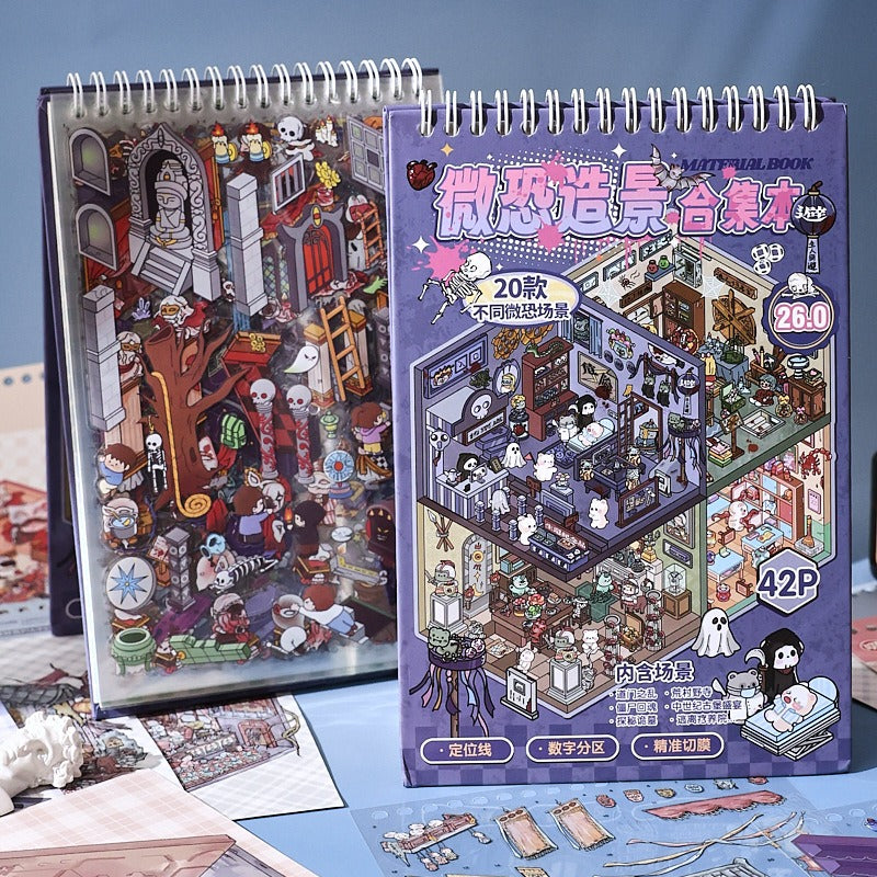 Horror-themed Book 3D Scene Stickers DIY Stickers(L)