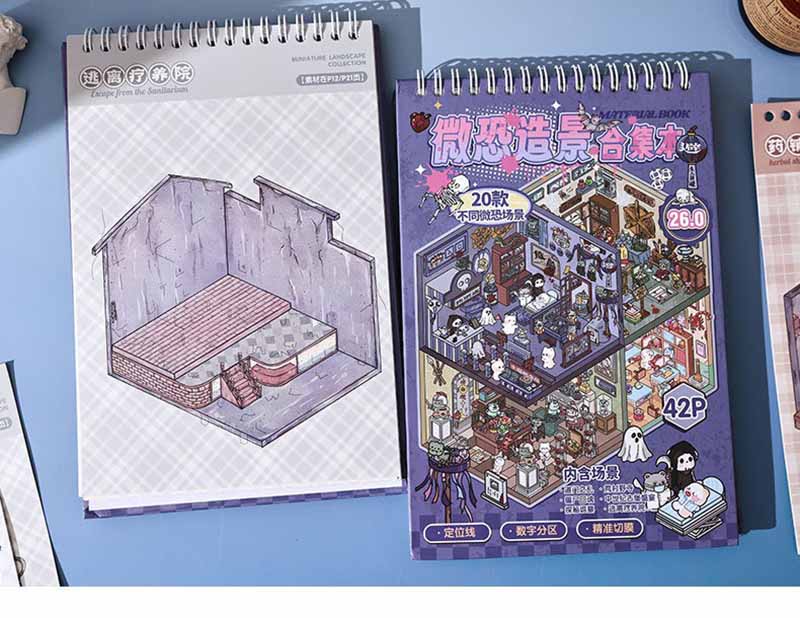 Horror-themed Book 3D Scene Stickers DIY Stickers(L)