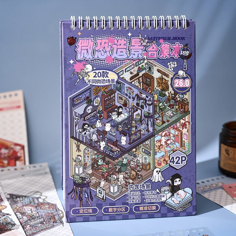 Horror-themed Book 3D Scene Stickers DIY Stickers(L)
