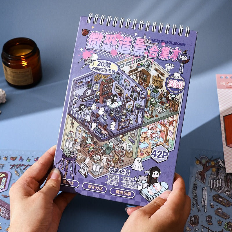 Horror-themed Book 3D Scene Stickers DIY Stickers(L)