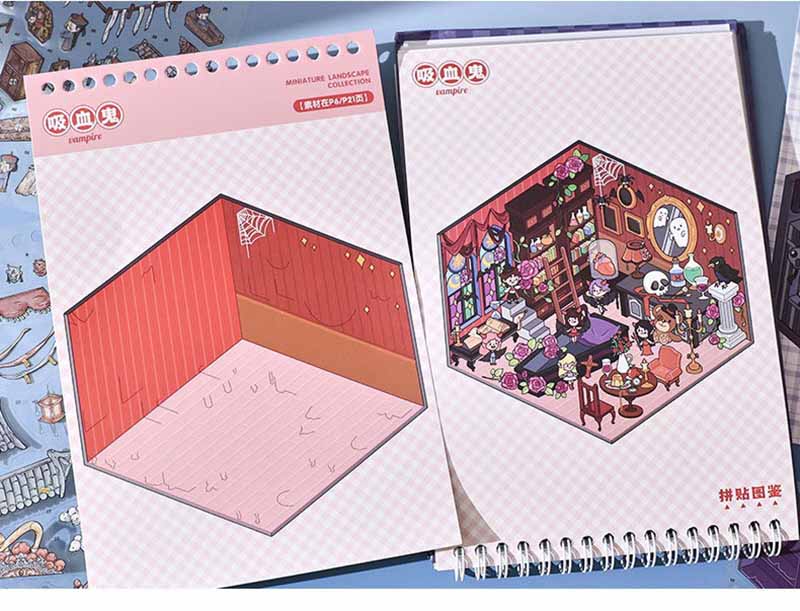 Horror-themed Book 3D Scene Stickers DIY Stickers(L)