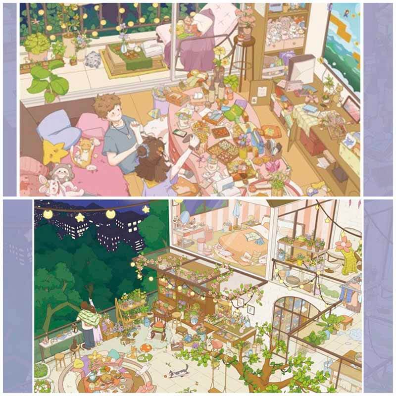 Game Night DIY 3D Scene Stickers With Guide Lines(M)