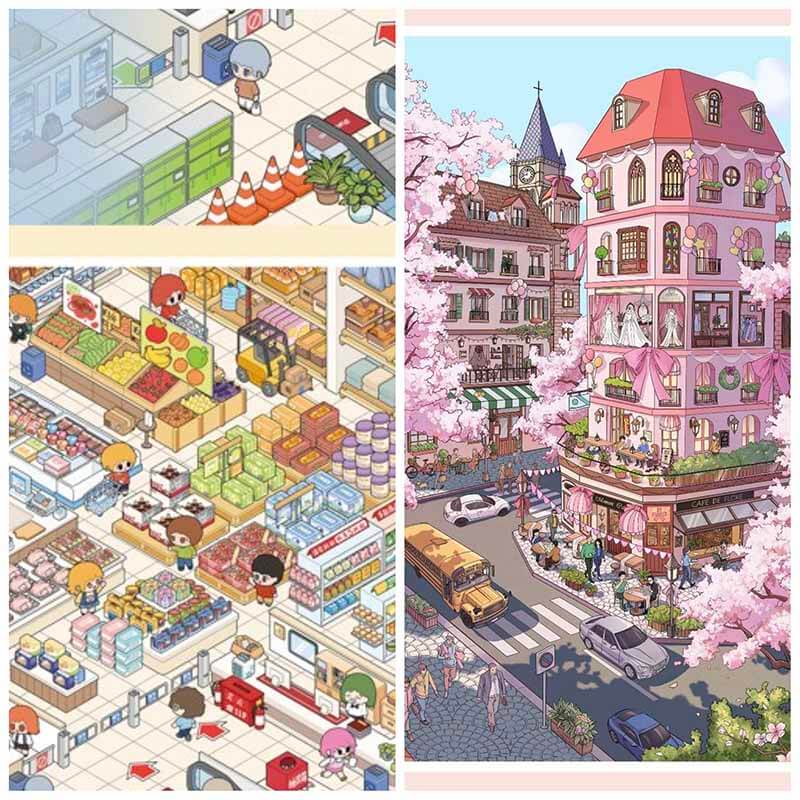 City Grind DIY 3D Scene Stickers With Guide Lines(L)