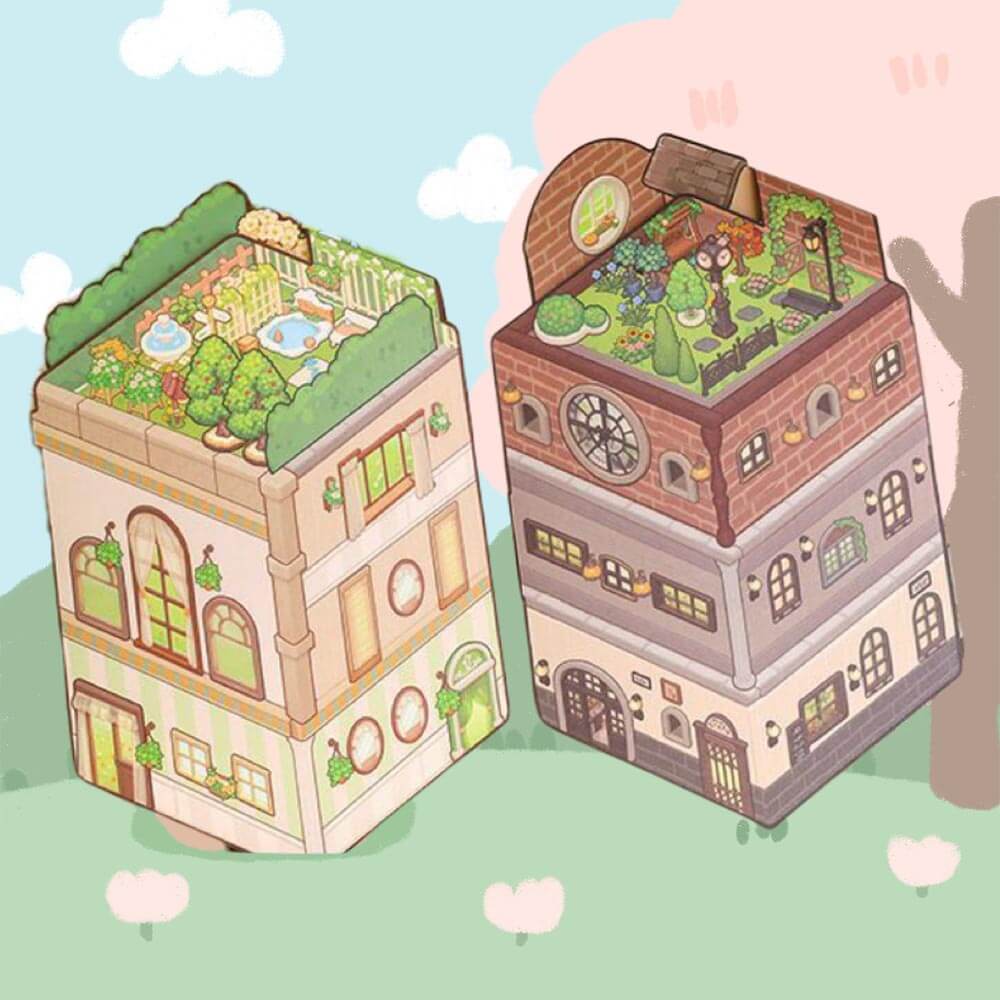 Apartment Homestay DIY 3D Scene Stickers 2 Cute Miniature Scenes