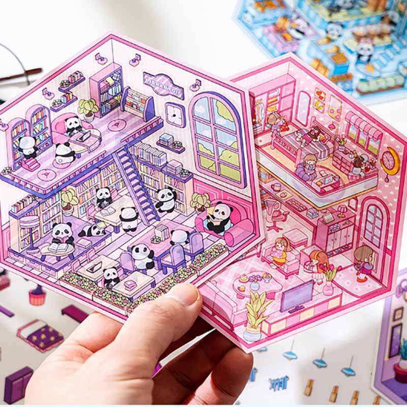 Ideal Miniature World DIY 3D Scene Stickers 4 Cute Miniature Scenes(S)