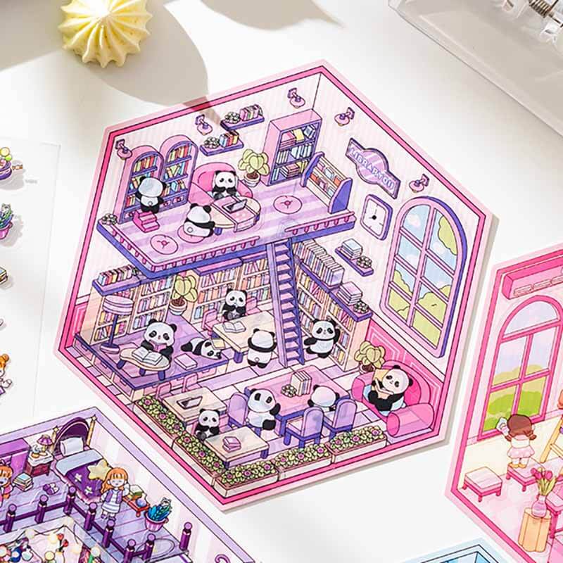 Ideal Miniature World DIY 3D Scene Stickers 4 Cute Miniature Scenes(S)