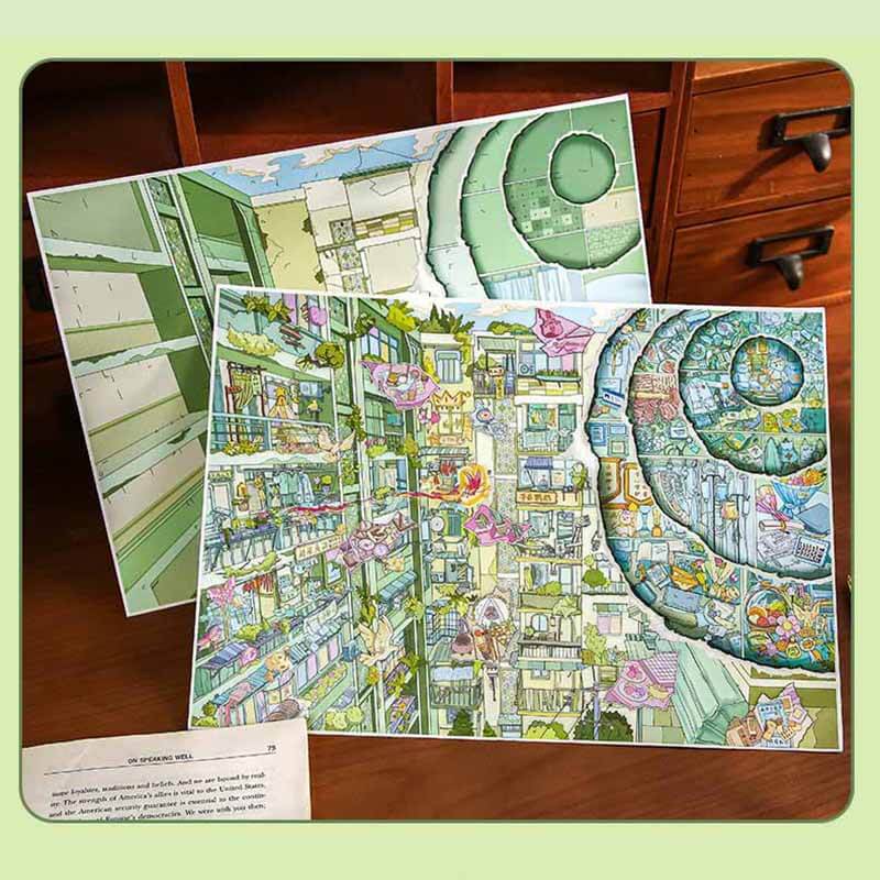 Inner Journey DIY 3D Scene Stickers 3 Cute Scenes(XL)