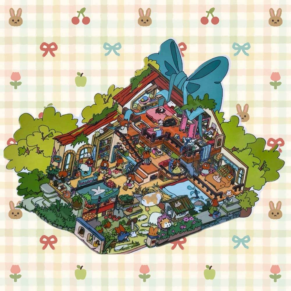 Alice's Life DIY 3D Scene Sticker Collection - 6 Cute Miniature Scenes