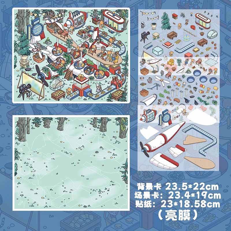 Journey Tales DIY 3D Scene Stickers 4 Cute Miniature Scenes (xL)