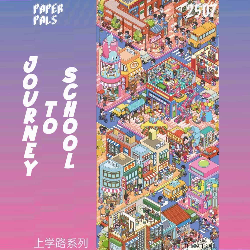 Journey to the School (Foldable)DIY 3D Scene Stickers 2 Miniature Scenes(L)