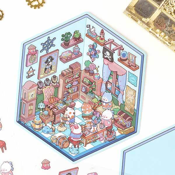 Joy Collection DIY 3D Scene Stickers 4 Cute Miniature Scenes(S)