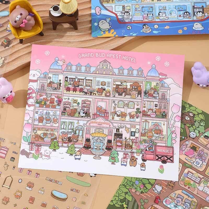 Joyful Hideouts DIY 3D Scene Stickers 4 Cute Miniature Scenes(L)