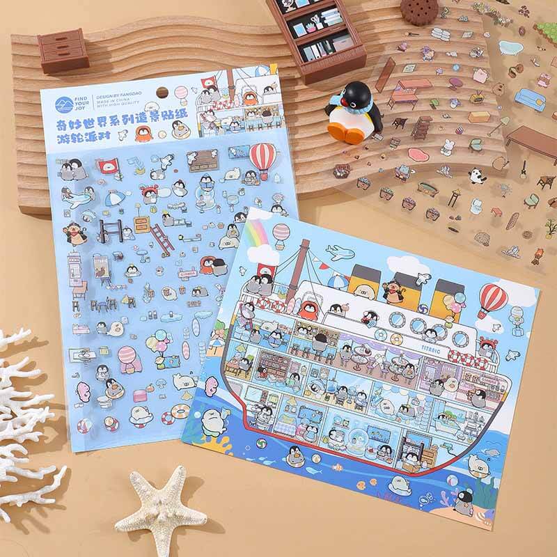 Joyful Hideouts DIY 3D Scene Stickers 4 Cute Miniature Scenes(L)