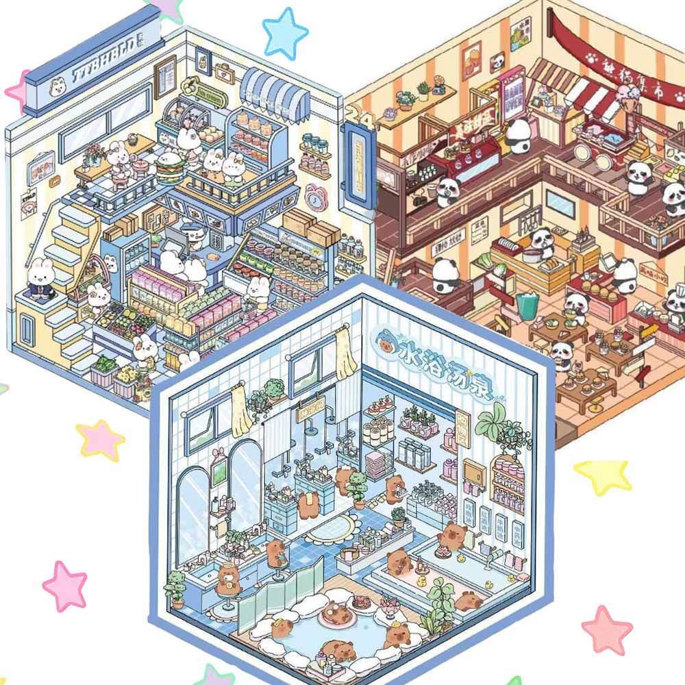 Joyful Living DIY 3D Scene Stickers 7 Lovely Miniature Scenes
