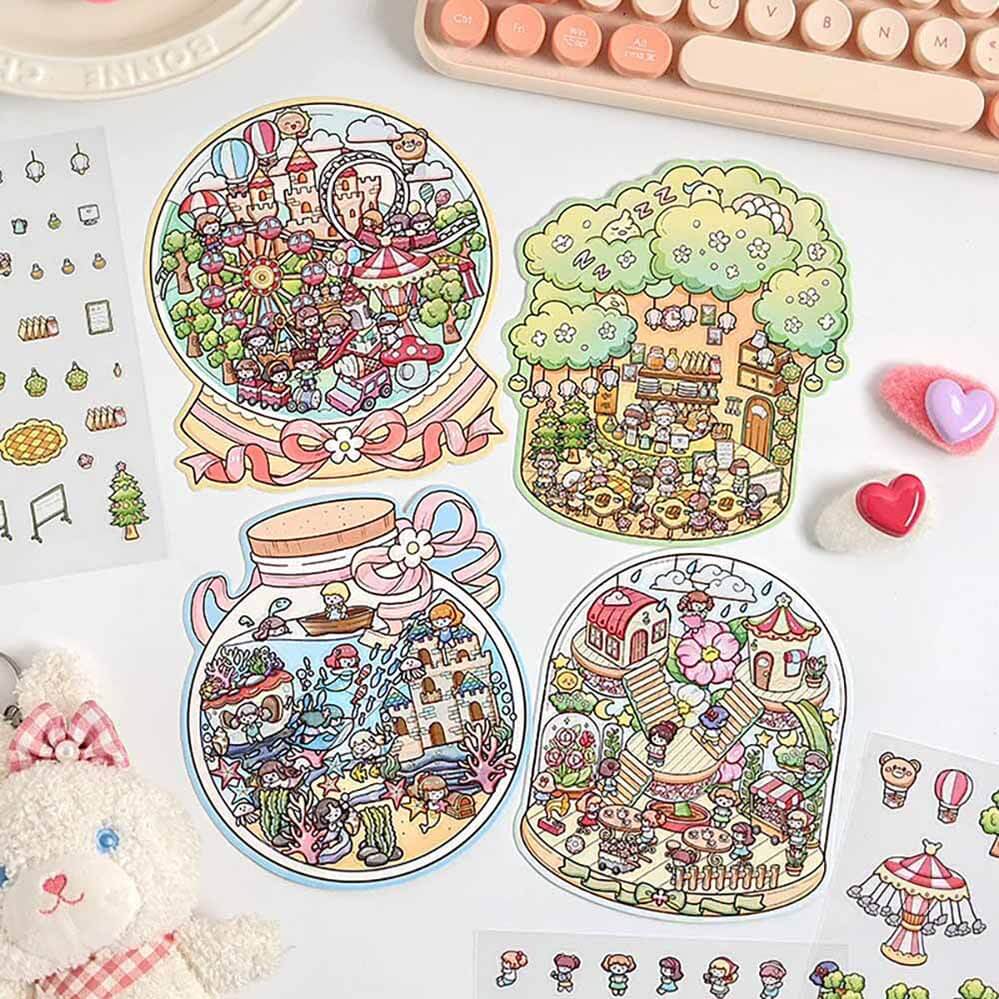 Realm of Dreams Scene Stickers - 4 Lovely Miniature Scenes
