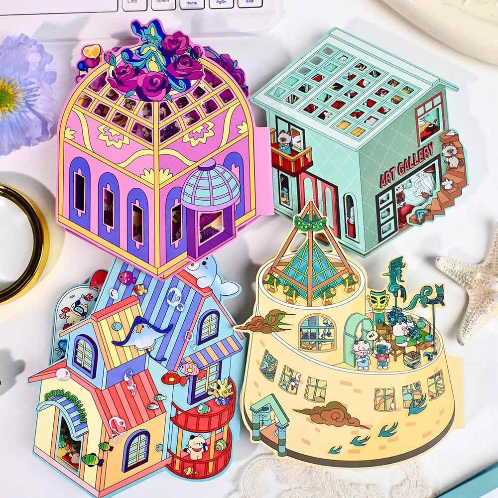 Legacy of Imagination DIY 3D Scene Stickers 4 Cute Miniature Scenes(S)