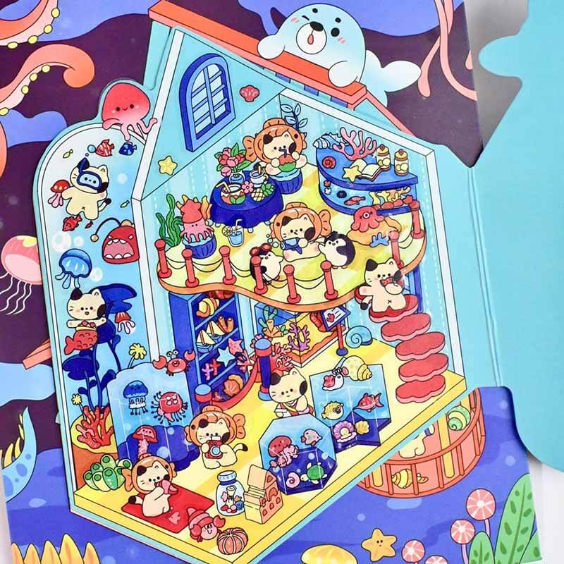 Legacy of Imagination DIY 3D Scene Stickers 4 Cute Miniature Scenes(S)