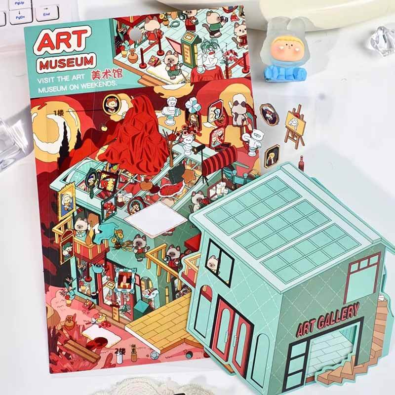 Legacy of Imagination DIY 3D Scene Stickers 4 Cute Miniature Scenes(S)