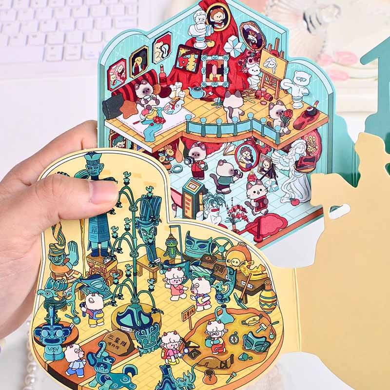 Legacy of Imagination DIY 3D Scene Stickers 4 Cute Miniature Scenes(S)