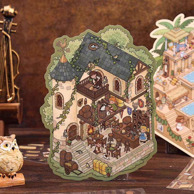 Legends & Civilization DIY 3D Scene Stickers 4 Cute Miniature Scenes(M)