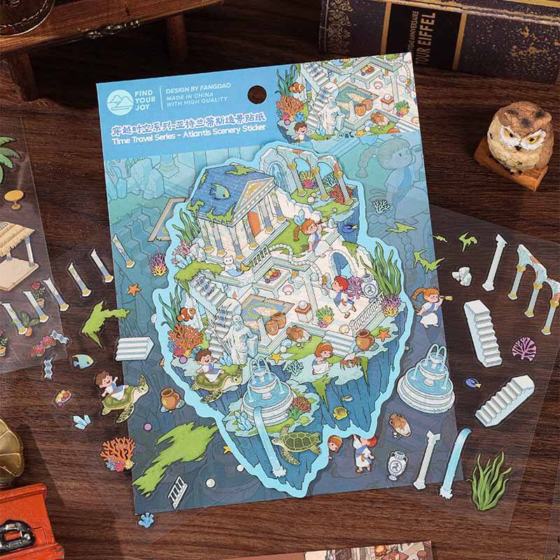 Legends & Civilization DIY 3D Scene Stickers 4 Cute Miniature Scenes(M)