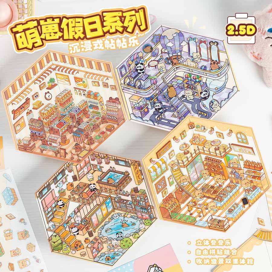 Life Capsule DIY 3D Scene Stickers 4 Lovely Miniature Scenes(S)
