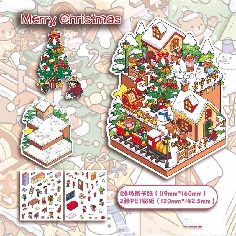 Life Modules DIY 3D Scene Stickers 4 Cute Miniature Scenes(S)